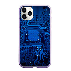 Чехол iPhone 11 Pro матовый Текстолит, цвет: 3D-светло-сиреневый