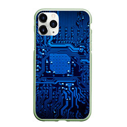 Чехол iPhone 11 Pro матовый Текстолит, цвет: 3D-салатовый