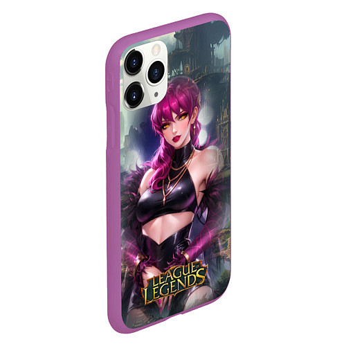 Чехол iPhone 11 Pro матовый League Of Legends Akali Kda / 3D-Фиолетовый – фото 2