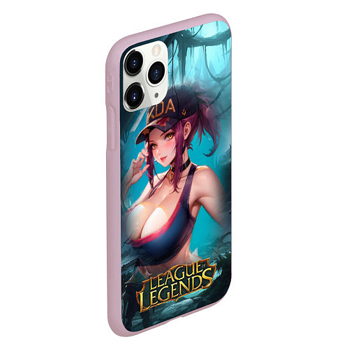 Чехол iPhone 11 Pro матовый League Of Legends Akali Kda / 3D-Розовый – фото 2