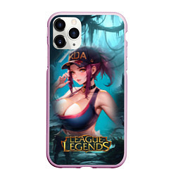 Чехол iPhone 11 Pro матовый League Of Legends Akali Kda, цвет: 3D-розовый