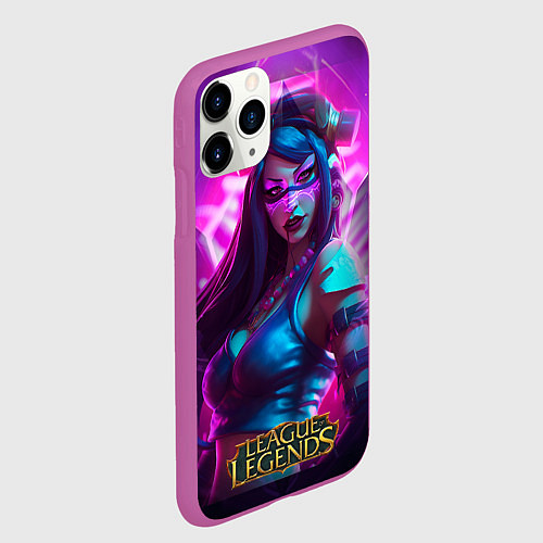 Чехол iPhone 11 Pro матовый League Of Legends Akali Kda / 3D-Фиолетовый – фото 2