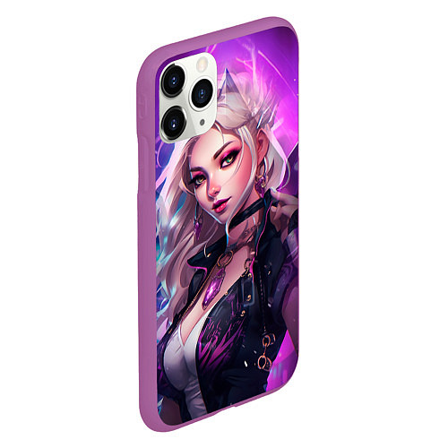 Чехол iPhone 11 Pro матовый League of Legends Kaisa Kda style / 3D-Фиолетовый – фото 2