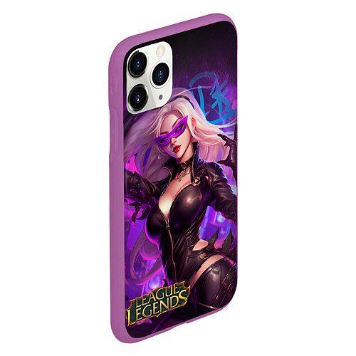 Чехол iPhone 11 Pro матовый League of Legends Kaisa Kda style / 3D-Фиолетовый – фото 2