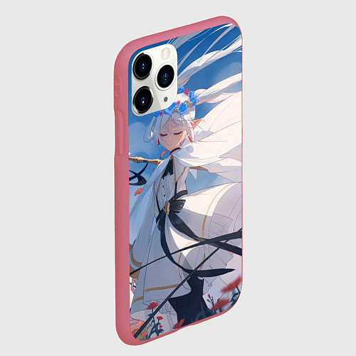 Чехол iPhone 11 Pro матовый Красавица Фрирен / 3D-Малиновый – фото 2