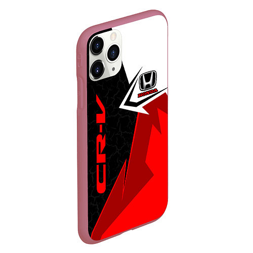 Чехол iPhone 11 Pro матовый Honda CR-V - sport uniform / 3D-Малиновый – фото 2