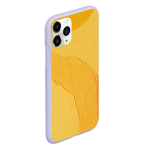 Чехол iPhone 11 Pro матовый Желтая краска / 3D-Светло-сиреневый – фото 2