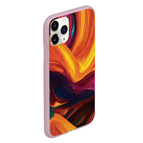 Чехол iPhone 11 Pro матовый Цветная абстракция colorful / 3D-Розовый – фото 2