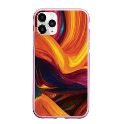 Чехол iPhone 11 Pro матовый Цветная абстракция colorful, цвет: 3D-розовый