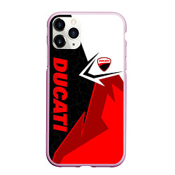 Чехол iPhone 11 Pro матовый Ducati moto - красная униформа, цвет: 3D-розовый