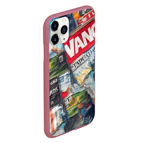 Чехол iPhone 11 Pro матовый Vanguard collage - ai art patchwork / 3D-Малиновый – фото 2