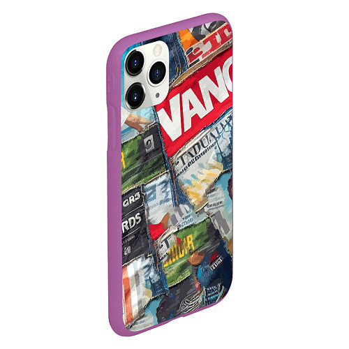 Чехол iPhone 11 Pro матовый Vanguard collage - ai art patchwork / 3D-Фиолетовый – фото 2