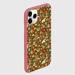 Чехол iPhone 11 Pro матовый Солдат и символика СССР, цвет: 3D-малиновый — фото 2