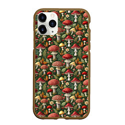 Чехол iPhone 11 Pro матовый Гриб красный мухомор, цвет: 3D-коричневый