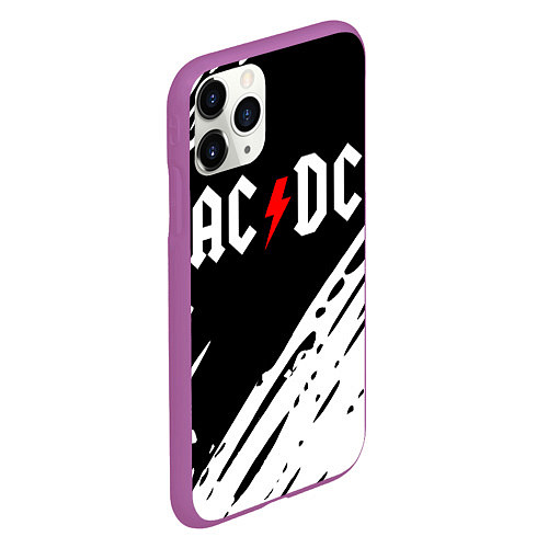 Чехол iPhone 11 Pro матовый Ac dc rock / 3D-Фиолетовый – фото 2