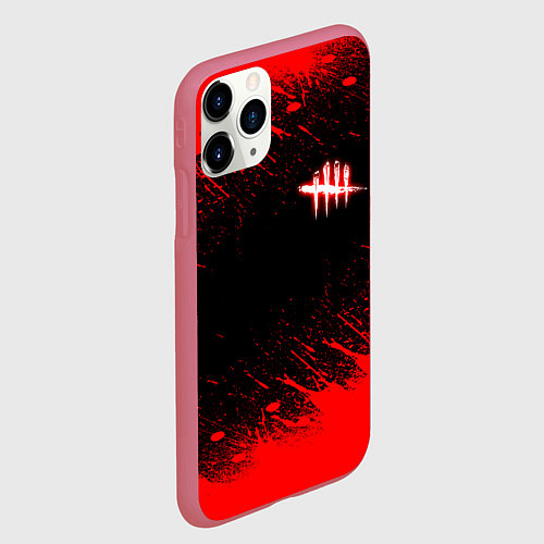 Чехол iPhone 11 Pro матовый Dead by daylight огненный / 3D-Малиновый – фото 2
