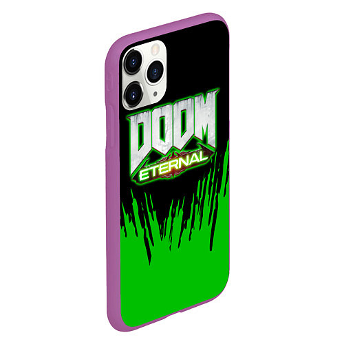 Чехол iPhone 11 Pro матовый Doom / 3D-Фиолетовый – фото 2