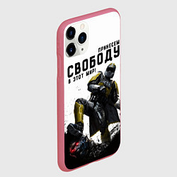 Чехол iPhone 11 Pro матовый Helldivers 2: Свобода, цвет: 3D-малиновый — фото 2