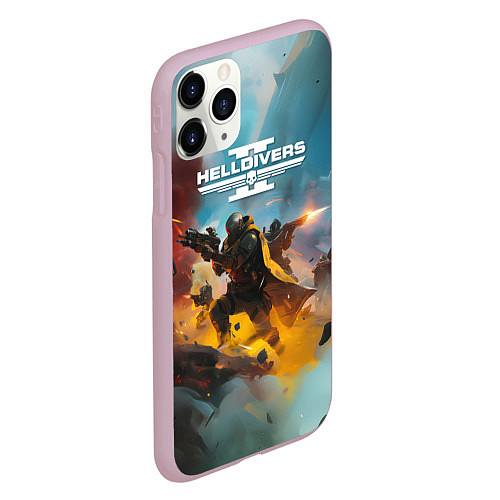 Чехол iPhone 11 Pro матовый Helldivers 2 art for the game / 3D-Розовый – фото 2