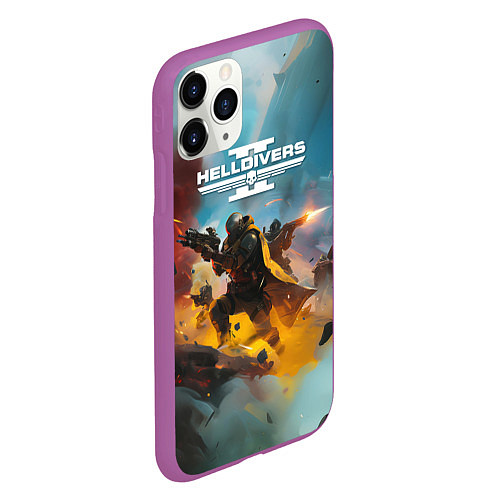 Чехол iPhone 11 Pro матовый Helldivers 2: Art / 3D-Фиолетовый – фото 2