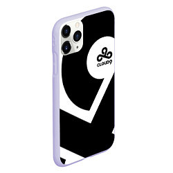 Чехол iPhone 11 Pro матовый Cloud9 - black and white, цвет: 3D-светло-сиреневый — фото 2