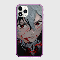 Чехол iPhone 11 Pro матовый Арлекино Геншин Импакт, цвет: 3D-фиолетовый