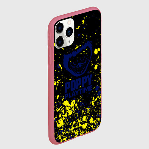 Чехол iPhone 11 Pro матовый Poppy Playtime хоррор / 3D-Малиновый – фото 2