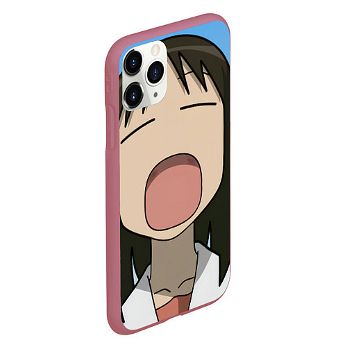 Чехол iPhone 11 Pro матовый Azumanga Daioh Аюму Касуга зевает / 3D-Малиновый – фото 2