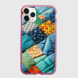 Чехол iPhone 11 Pro матовый Лоскутное одеяло - пэчворк, цвет: 3D-малиновый