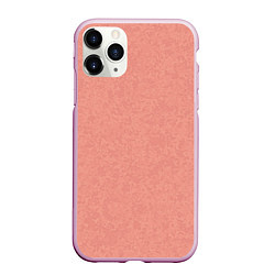 Чехол iPhone 11 Pro матовый Однотонный персиковый текстура, цвет: 3D-розовый