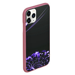 Чехол iPhone 11 Pro матовый Неоновый фиолетовый цветок в темноте, цвет: 3D-малиновый — фото 2