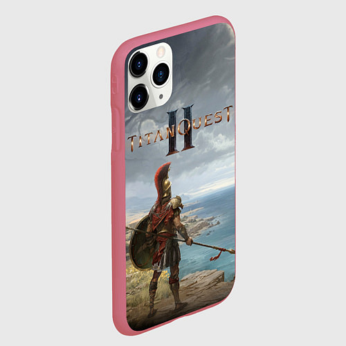 Чехол iPhone 11 Pro матовый Герой titan quest 2 / 3D-Малиновый – фото 2