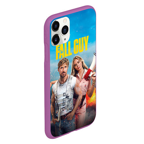 Чехол iPhone 11 Pro матовый Ryan Gosling and Emily Blunt каскадеры / 3D-Фиолетовый – фото 2