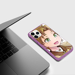 Чехол iPhone 11 Pro матовый Реинкарнация Безработного Рудеус, цвет: 3D-фиолетовый — фото 2