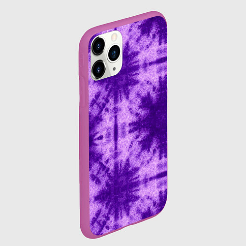 Чехол iPhone 11 Pro матовый Тай дай фиолетовый / 3D-Фиолетовый – фото 2