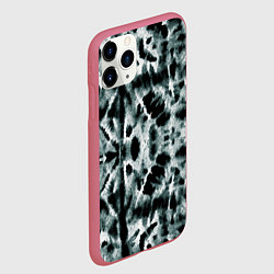 Чехол iPhone 11 Pro матовый Тай дай зелёный, цвет: 3D-малиновый — фото 2