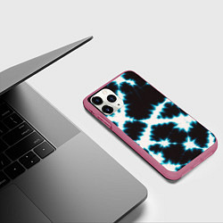 Чехол iPhone 11 Pro матовый Тёмно синий тай дай, цвет: 3D-малиновый — фото 2