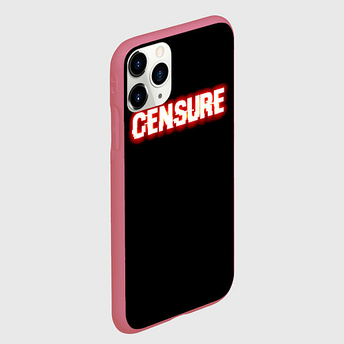 Чехол iPhone 11 Pro матовый Цензура в артефактах / 3D-Малиновый – фото 2
