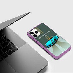 Чехол iPhone 11 Pro матовый Порше 911 спортивный немецкий автомобиль, цвет: 3D-фиолетовый — фото 2