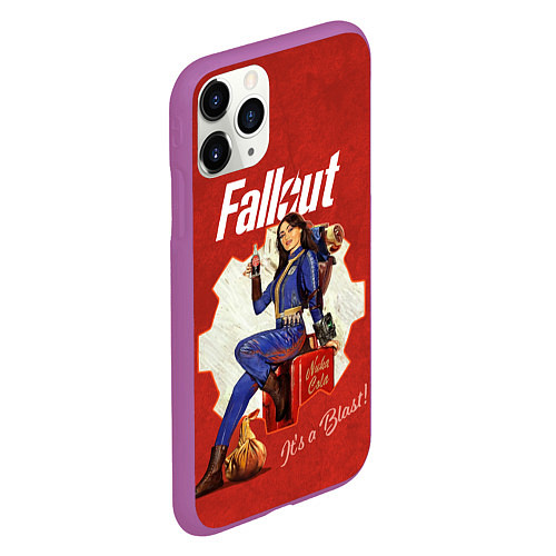 Чехол iPhone 11 Pro матовый Fallout - Lucy / 3D-Фиолетовый – фото 2