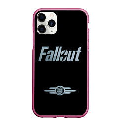 Чехол iPhone 11 Pro матовый Fallout - Logo, цвет: 3D-малиновый