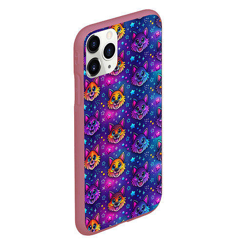 Чехол iPhone 11 Pro матовый Furry anime face / 3D-Малиновый – фото 2