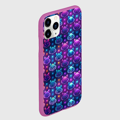 Чехол iPhone 11 Pro матовый Фурри мордочки лисица / 3D-Фиолетовый – фото 2