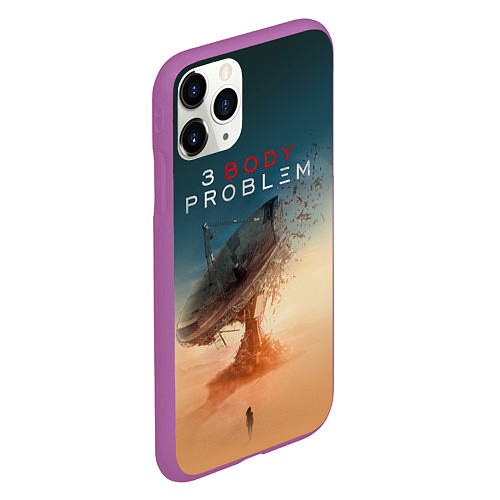 Чехол iPhone 11 Pro матовый 3 Body Problem - satellite / 3D-Фиолетовый – фото 2