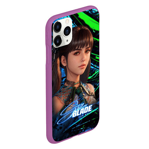 Чехол iPhone 11 Pro матовый Stellar Blade Ева / 3D-Фиолетовый – фото 2