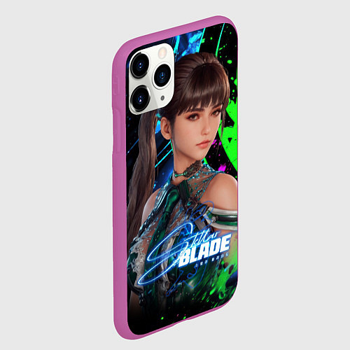 Чехол iPhone 11 Pro матовый Stellar Blade Ева / 3D-Фиолетовый – фото 2