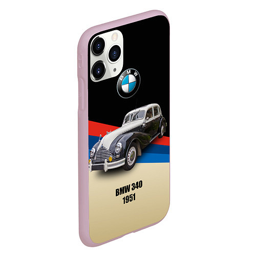 Чехол iPhone 11 Pro матовый Винтажный автомобиль BMW 340 / 3D-Розовый – фото 2