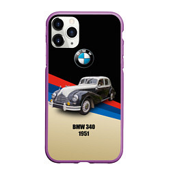 Чехол iPhone 11 Pro матовый Винтажный автомобиль BMW 340, цвет: 3D-фиолетовый