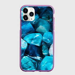 Чехол iPhone 11 Pro матовый Аквамарин камни минералы крупный план, цвет: 3D-фиолетовый