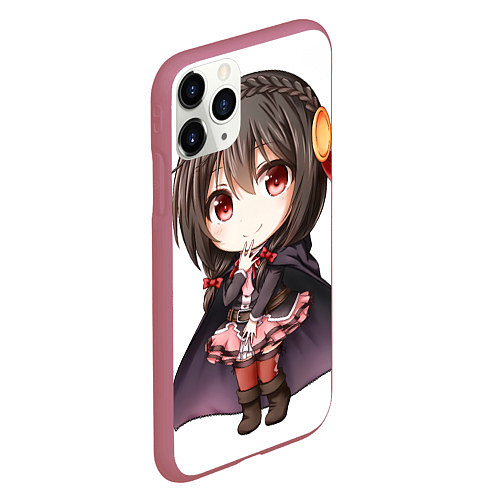 Чехол iPhone 11 Pro матовый Konosuba Юн-юн чибик / 3D-Малиновый – фото 2